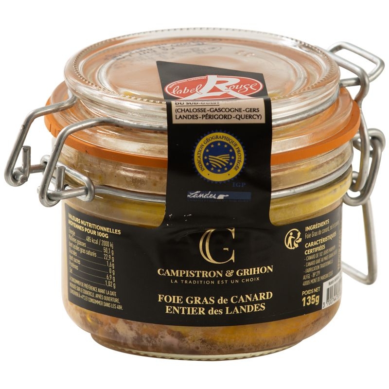 Foie gras de canard entier IGP GERS 