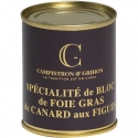 Spécialité de bloc de foie gras de canard aux figues 130 g