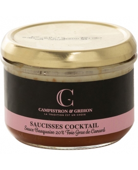 Saucisses cocktail et leur sauce basquaise (20% foie gras) - 180 g