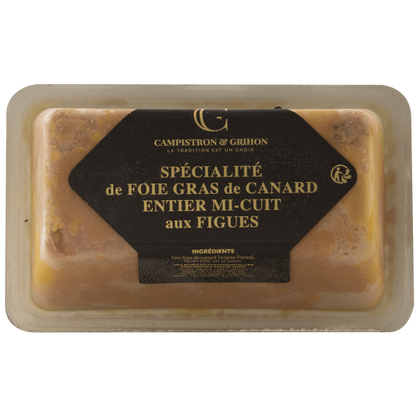Foie Gras de Canard entier mi-cuit aux Figues - Barquette 200g